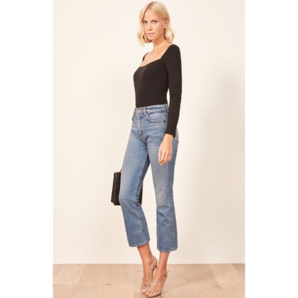 Reformation Jordi Kick Flare Jeans in Antigua